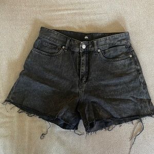 Black Denim Cut Off Shorts